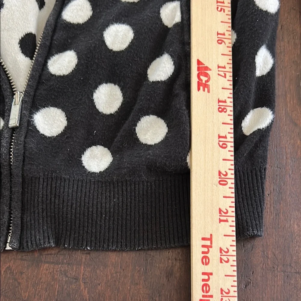 Liz Claiborne Black and White Polka Dot Hoodie Sz S